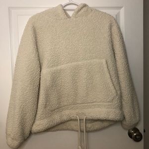 American Eagle Cream Sherpa Hoodie Size XS